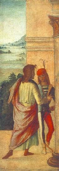 Lorenzo Costa Two Young Man at a Column oil painting picture